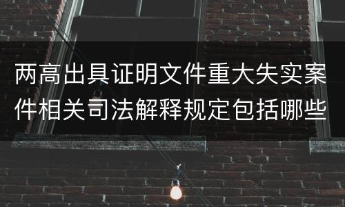 两高出具证明文件重大失实案件相关司法解释规定包括哪些