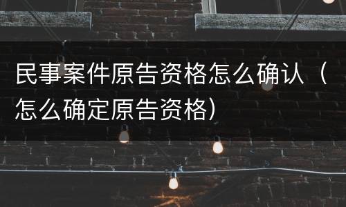 民事案件原告资格怎么确认(怎么确定原告资格)