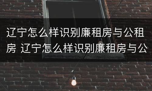辽宁怎么样识别廉租房与公租房 辽宁怎么样识别廉租房与公租房的区别