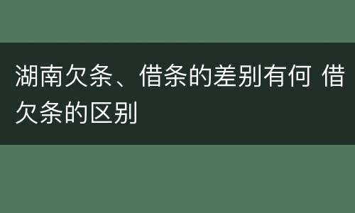 湖南欠条、借条的差别有何 借欠条的区别