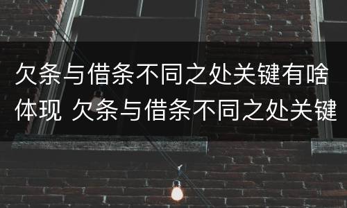 欠条与借条不同之处关键有啥体现 欠条与借条不同之处关键有啥体现呢