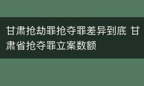 甘肃抢劫罪抢夺罪差异到底 甘肃省抢夺罪立案数额