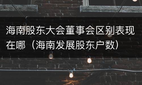 海南股东大会董事会区别表现在哪（海南发展股东户数）