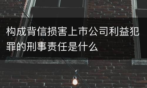 构成背信损害上市公司利益犯罪的刑事责任是什么