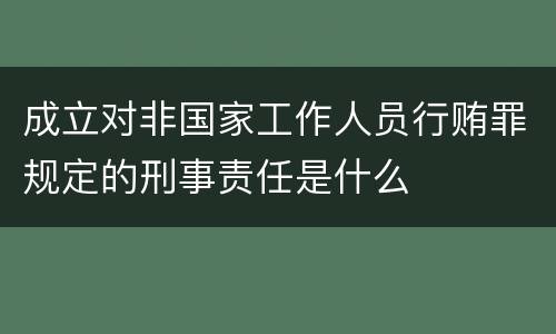 成立对非国家工作人员行贿罪规定的刑事责任是什么