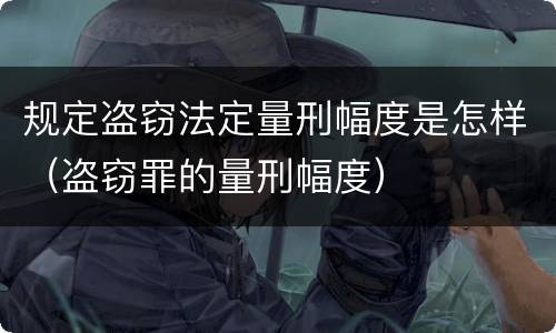 规定盗窃法定量刑幅度是怎样（盗窃罪的量刑幅度）