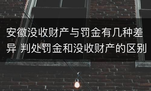 安徽没收财产与罚金有几种差异 判处罚金和没收财产的区别