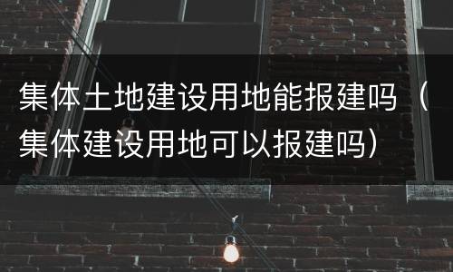 集体土地建设用地能报建吗（集体建设用地可以报建吗）
