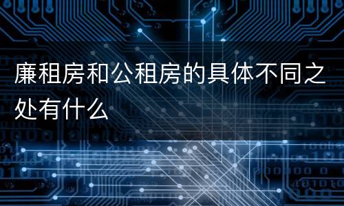 廉租房和公租房的具体不同之处有什么