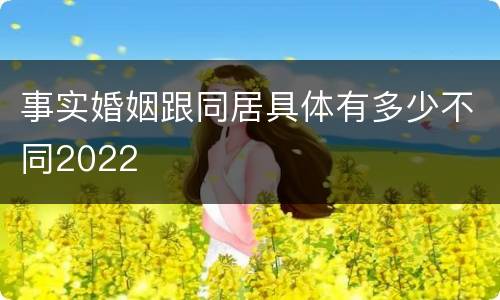 事实婚姻跟同居具体有多少不同2022