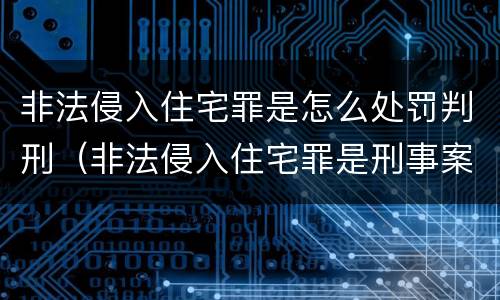 非法侵入住宅罪是怎么处罚判刑（非法侵入住宅罪是刑事案件吗）