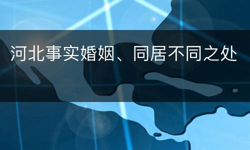 河北事实婚姻、同居不同之处