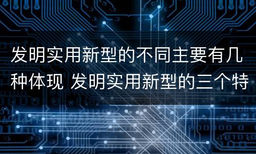 发明实用新型的不同主要有几种体现 发明实用新型的三个特点