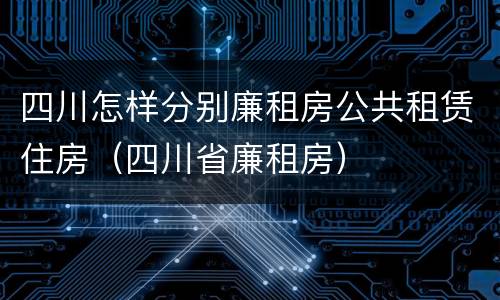四川怎样分别廉租房公共租赁住房（四川省廉租房）