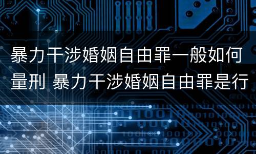 暴力干涉婚姻自由罪一般如何量刑 暴力干涉婚姻自由罪是行为犯吗