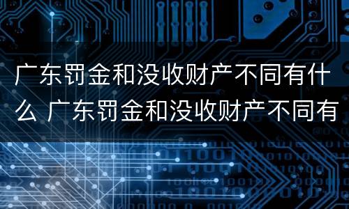 广东罚金和没收财产不同有什么 广东罚金和没收财产不同有什么后果
