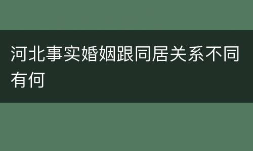 河北事实婚姻跟同居关系不同有何
