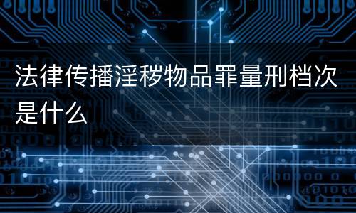法律传播淫秽物品罪量刑档次是什么