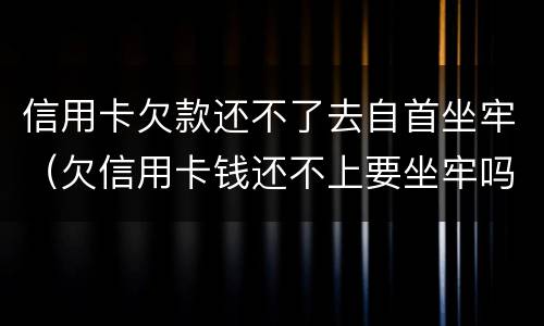 信用卡欠款还不了去自首坐牢（欠信用卡钱还不上要坐牢吗）