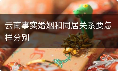 云南事实婚姻和同居关系要怎样分别