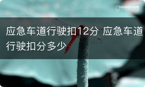 应急车道行驶扣12分 应急车道行驶扣分多少