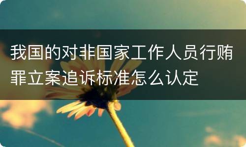 我国的对非国家工作人员行贿罪立案追诉标准怎么认定