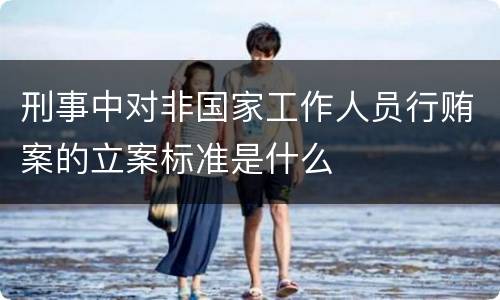 刑事中对非国家工作人员行贿案的立案标准是什么