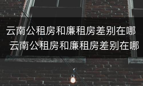 云南公租房和廉租房差别在哪 云南公租房和廉租房差别在哪些地方