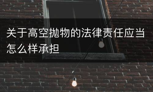 关于高空抛物的法律责任应当怎么样承担