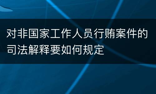 对非国家工作人员行贿案件的司法解释要如何规定