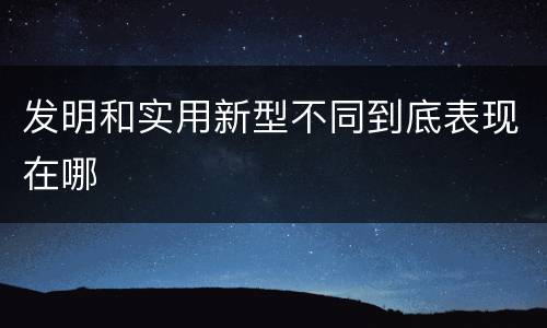 发明和实用新型不同到底表现在哪