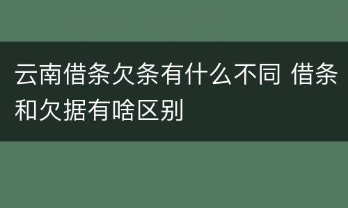云南借条欠条有什么不同 借条和欠据有啥区别