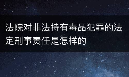 法院对非法持有毒品犯罪的法定刑事责任是怎样的