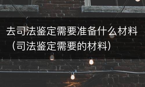 去司法鉴定需要准备什么材料（司法鉴定需要的材料）