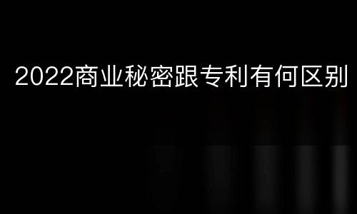 2022商业秘密跟专利有何区别