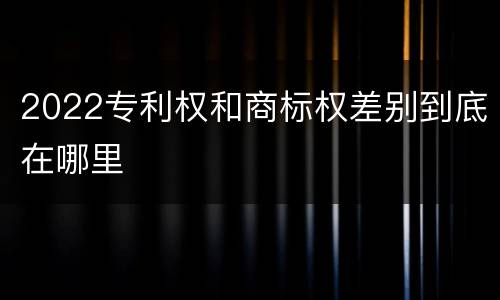 2022专利权和商标权差别到底在哪里