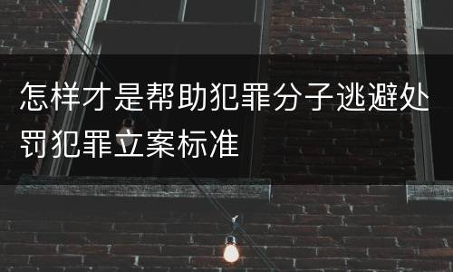 怎样才是帮助犯罪分子逃避处罚犯罪立案标准