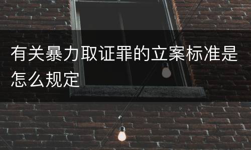 有关暴力取证罪的立案标准是怎么规定