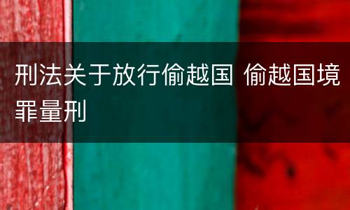 刑法关于放行偷越国 偷越国境罪量刑