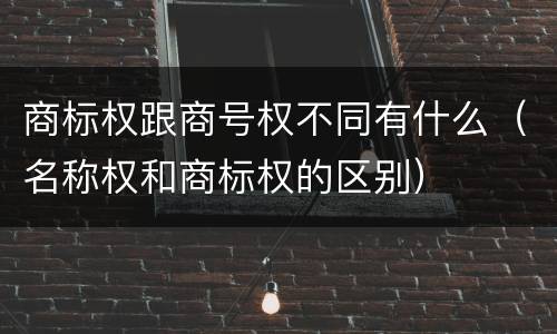 商标权跟商号权不同有什么（名称权和商标权的区别）