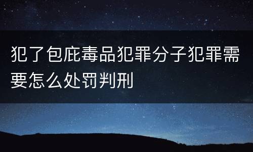 犯了包庇毒品犯罪分子犯罪需要怎么处罚判刑