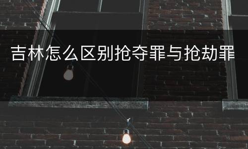 吉林怎么区别抢夺罪与抢劫罪