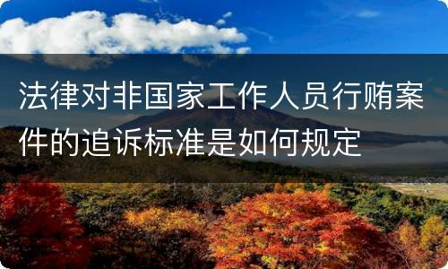 法律对非国家工作人员行贿案件的追诉标准是如何规定