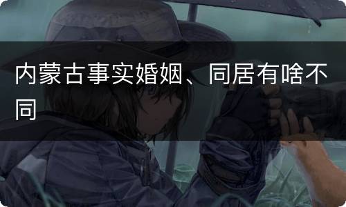 内蒙古事实婚姻、同居有啥不同