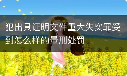 犯出具证明文件重大失实罪受到怎么样的量刑处罚