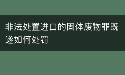 非法处置进口的固体废物罪既遂如何处罚