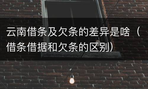 云南借条及欠条的差异是啥（借条借据和欠条的区别）