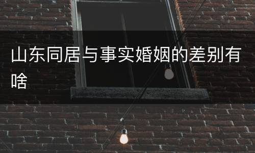 山东同居与事实婚姻的差别有啥