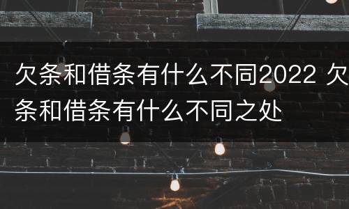 欠条和借条有什么不同2022 欠条和借条有什么不同之处