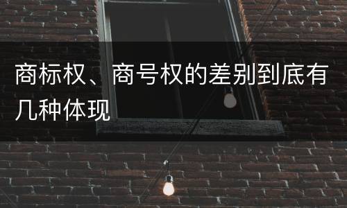 商标权、商号权的差别到底有几种体现